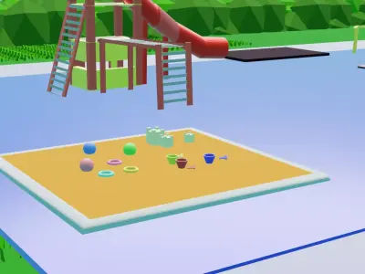 stylized low poly playground Free 3D model