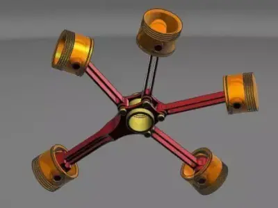 Radial engine Free 3D model