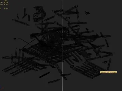 Game Elf Mountain - Broken - Chariot 02 3D model