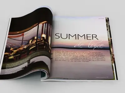 Magazine 2 book with beach Low-poly 3D model
