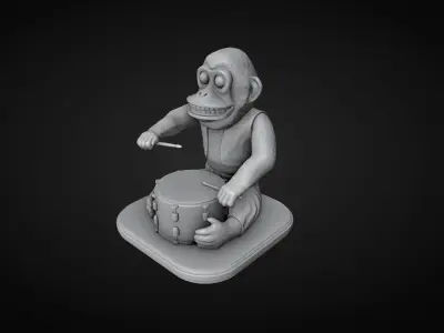 The Monkey Drummer Toy  3D print model