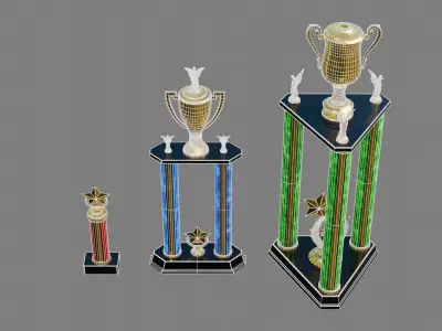 Column Trophies Low-poly 3D model