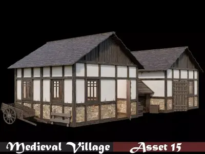 Medieval Village Asset 15 - 4K Textures Game Ready Low-poly 3D model