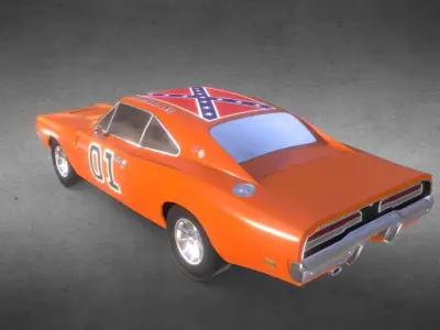 Dodge Charger General Lee Low-poly 3D model