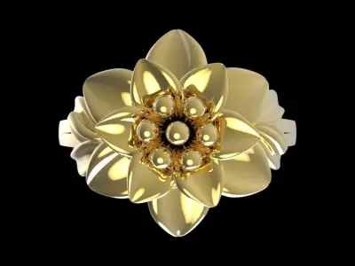 Elegant Floral Blossom Ring for Women  623 3D print model