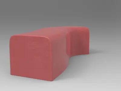 Safi Bench Low-poly 3D model
