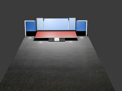 Event Stage with LEd Wall Free low-poly 3D model