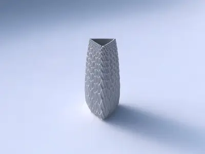 Vase triangle with grid piramides 2 3D print model