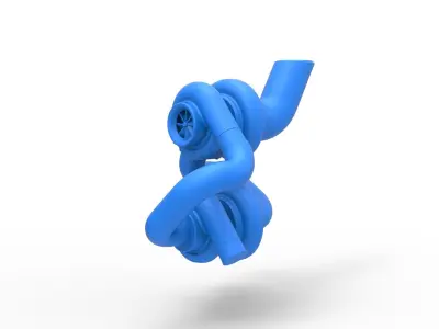 Turbocharger Version 2 Scale 1 to 25 3D print model