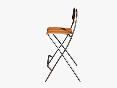 Bar stool with backrest Low-poly 3D model