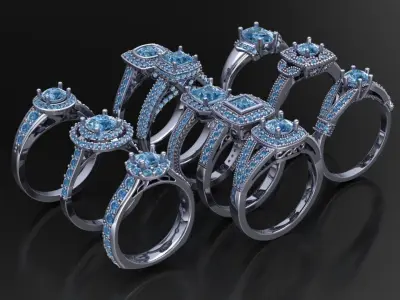 luxury rings 3D print model purchase