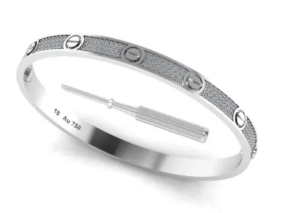 Love Bracelet With Diamonds - Size 20 3D print model