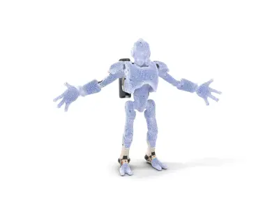 Futuristic Robot Model Rigged and Animated Low-poly 3D model