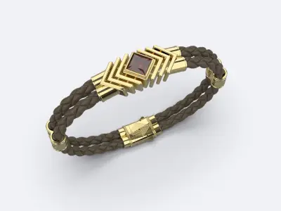 Mens Leather Bracelet 3D print model