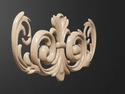 Flower Decor for wood carving 3D print model 2