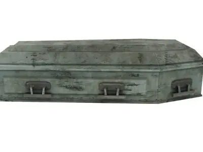 Low Poly Vintage Coffin With PBR Materials Low-poly 3D model