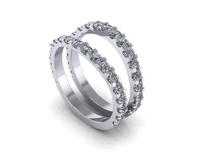 Pav Wedding Diamond Ring 3D print model