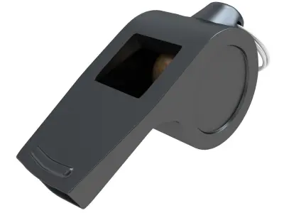 Black Referee Whistle 3D model