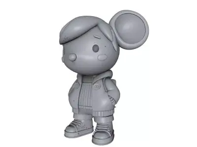 3D Printed Cute Mouse with School Bag Decorative Showpiece 3D print model