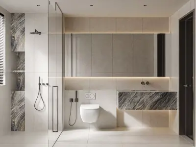 Modern Minimalist Bathroom 100 3D model