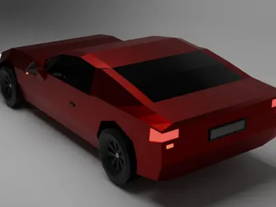 Low Poly Car RED Free low-poly 3D model