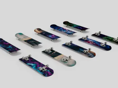 Skateboards Pack Low-poly 3D model
