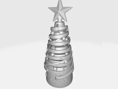 Modern Christmas Tree Decor Spiral Ribbon Design  3D print model