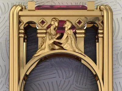 Romeo and Juliet ring -original  design 3D print model