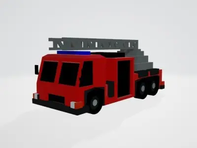 LOW POLY TRUCK fire Low-poly 3D model