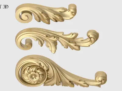 Mini Set Acanthus Leaves 3D print model