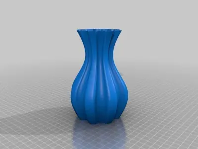Torqued Round Vase  Free 3D print model