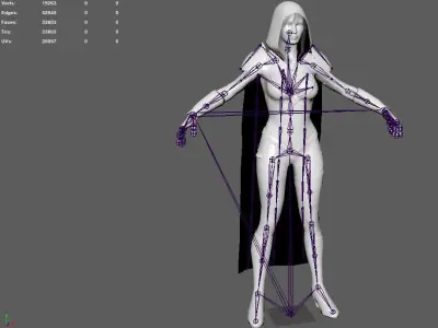 Mirkiliya low-poly 3d model female warrior Low-poly 3D model