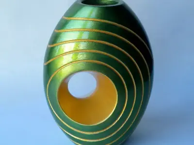 Vase 9 with gold swirls 3D print model