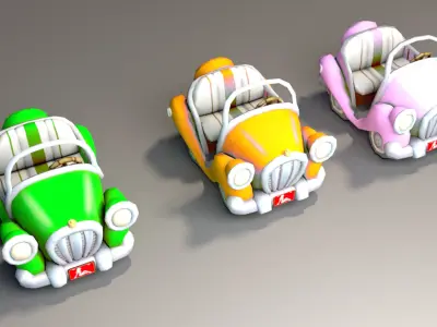 Toon Car Low-poly 3D model buy