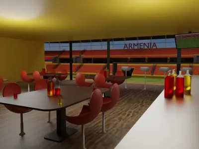 Armania Football Stadium and Interiors Low-poly 3D model