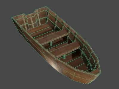 Wooden Boat 1 Free Download Free low-poly 3D model