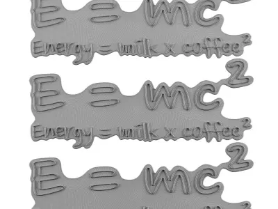 Energy Milk Coffee Neon Sign 3D model