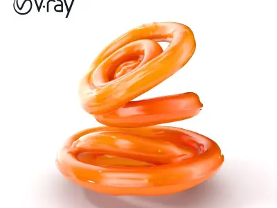 Spiral Ring Stack Decorative Model Pack Low-poly 3D model