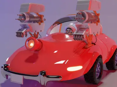 Car with Robot arm 3D model