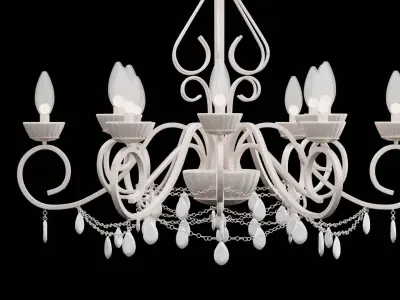 White Light Chandelier Low-poly 3D model