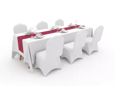 Banquet Table and Chair 95 3D model