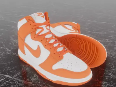 NIKE DUNK HIGH SYRACUSE 3D SHOES Low-poly 3D model