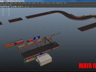 Racing track Low-poly 3D model