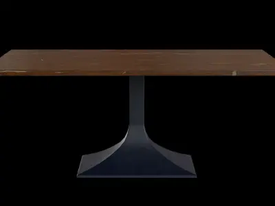 Hector Dining Table walnut wood Low-poly 3D model