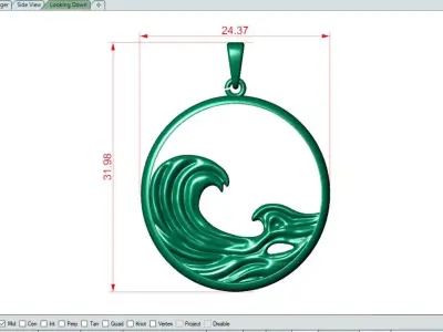 Unique Wave Pendant  3D print model
