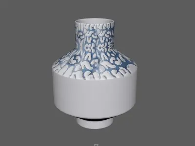 Danice White and Blue  Ceramic Vase 3D print model