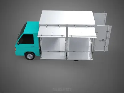 CUBE VAN BOX DROP SIDE TAILGATE REAR GATE DOOR PICKUP TRUCK CAR 3D model