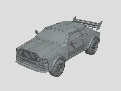 Stylized Toon Muscle Car Low-poly 3D model