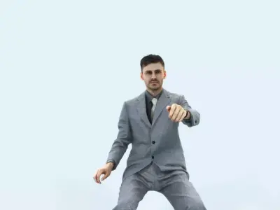 Posture 20A Driver Driving Sitting Elegant Business Man Low-poly 3D model