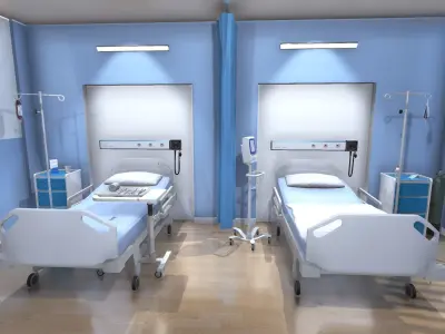 Hospital Room 2 Low-poly 3D model